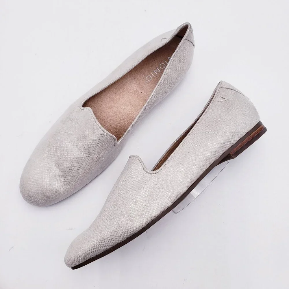 Vionic Willa‎ II Loafer Slip On Comfort Flat Silver Metallic Womens Size 11